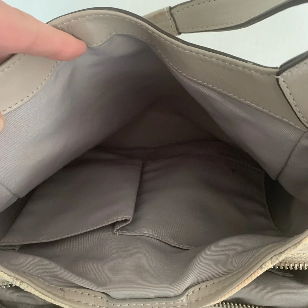 Coach vintage gray & peach fabric signature hobo purse - Picture 6 of 13